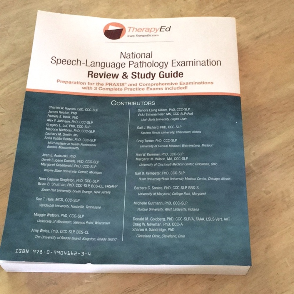 National Speech-Language Pathology study guide and Praxis practice tests.